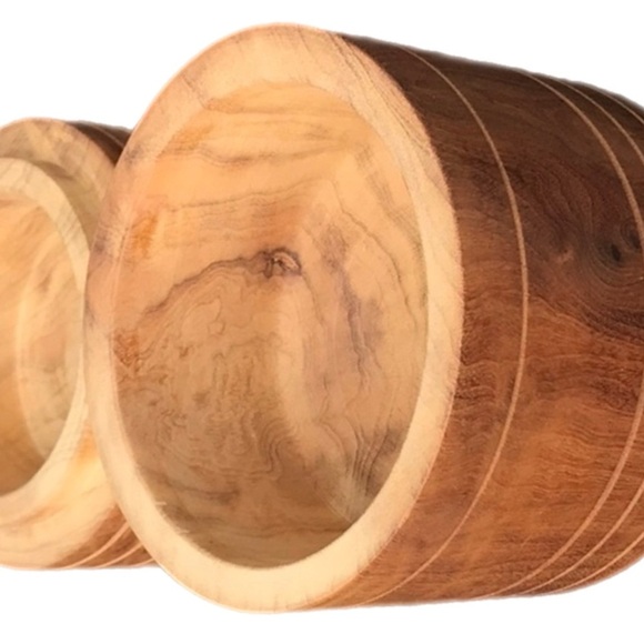 Burl wood Lathed Lidded Canister“Round BOX W/ Wood Lid Desk Storage Decorative - Picture 3 of 15